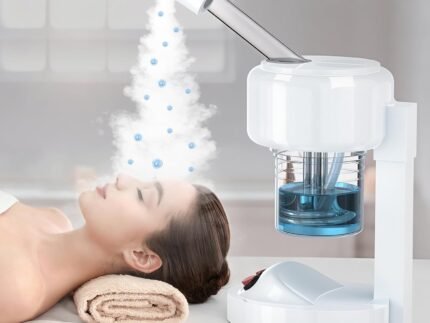 Portable Facial Steamer with Removable Water Cup, UV Ozone Nano Ionic Face Steamer for Facial Deep Cleaning, Unclogs Pores, Hydrating and Sinus Relief for Women Men Home SPA, Warm Mist