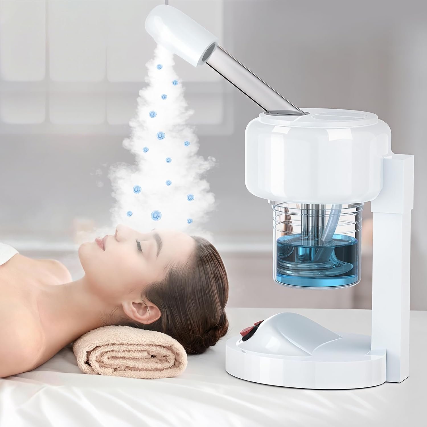 Portable Facial Steamer with Removable Water Cup, UV Ozone Nano Ionic Face Steamer for Facial Deep Cleaning, Unclogs Pores, Hydrating and Sinus Relief for Women Men Home SPA, Warm Mist Portable Facial Steamer with Removable Water Cup, UV Ozone Nano Ionic Face Steamer for Facial Deep Cleaning, Unclogs Pores, Hydrating and Sinus Relief for Women Men Home SPA, Warm Mist