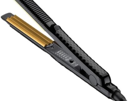 Professional Ceramic Corrugated Iron for Hair Wave Corrugation Flat Irons Electric Curling Crimped Wide Plates Beauty Hair Iron(EU)