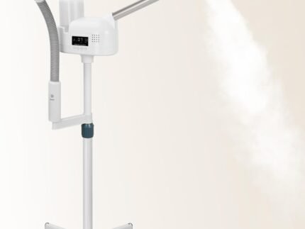 Professional Facial Steamer with 5X Magnifying Lamp, 2 in 1 Facial Steamer Upgrade PTC Heating, Esthetician Steamer Black Face Steamer for Salon Spa Beauty Skin Care (White)