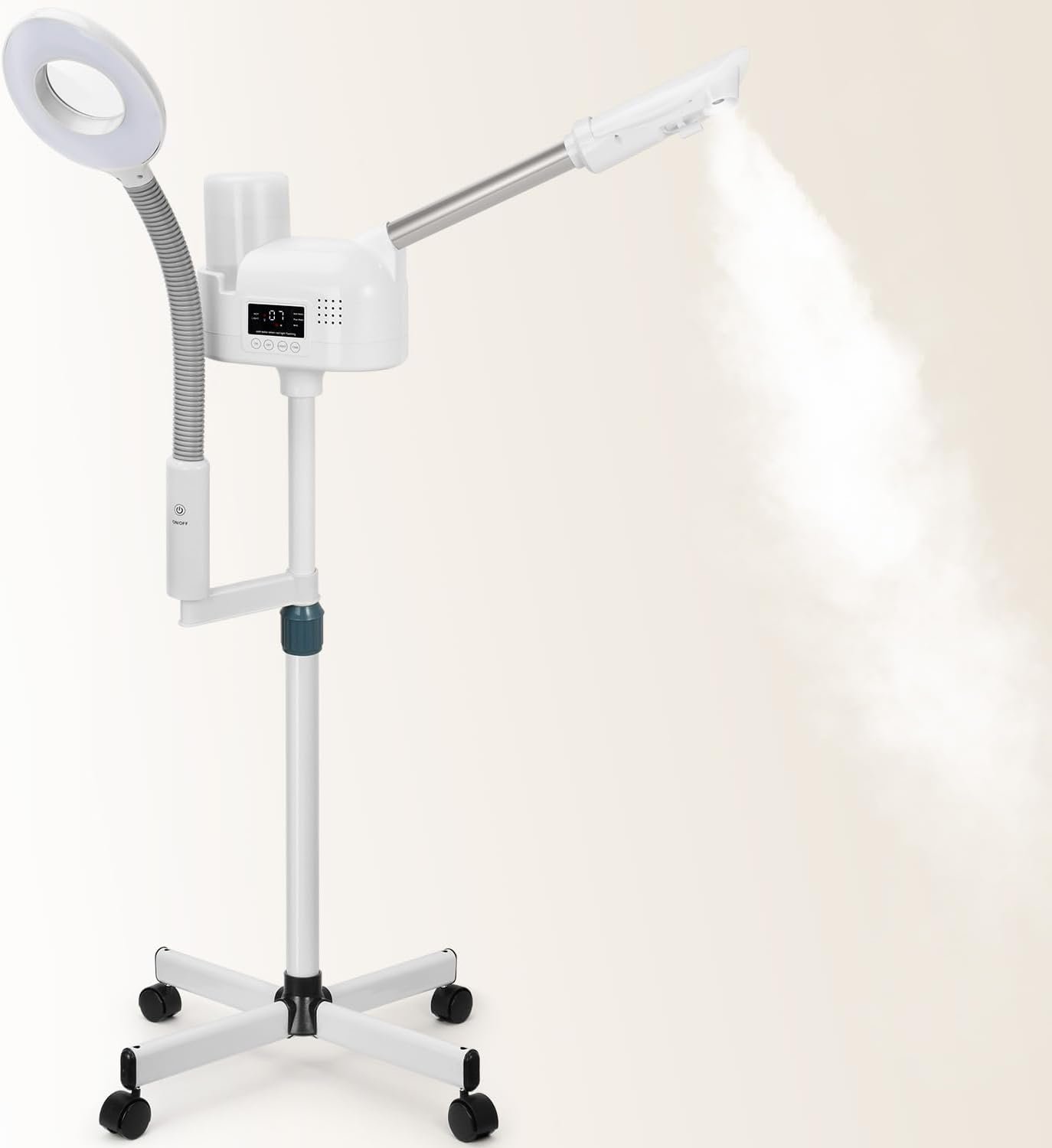 Professional Facial Steamer with 5X Magnifying Lamp, 2 in 1 Facial Steamer Upgrade PTC Heating, Esthetician Steamer Black Face Steamer for Salon Spa Beauty Skin Care (White) Professional Facial Steamer with 5X Magnifying Lamp, 2 in 1 Facial Steamer Upgrade PTC Heating, Esthetician Steamer Black Face Steamer for Salon Spa Beauty Skin Care (White)