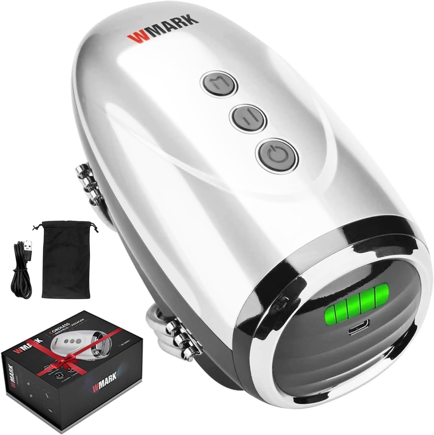 Professional Haircut Massager/Cordless Handheld Massager, Vibration Neck/Legs/Hands/face Massager, 2 Massage nodes 2600AMH (Silver) Professional Haircut Massager/Cordless Handheld Massager, Vibration Neck/Legs/Hands/face Massager, 2 Massage nodes 2600AMH (Silver)