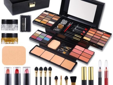Professional Makeup Kit for Women Full Kit with Mirror 58 Colors All in One Make up Gift Set for Girls Included Eyeshadow,Compact Powder,Blusher,Lipstick,Eyebrow Pencil,Gitter Gel,Eyeliner,Mascara (N)