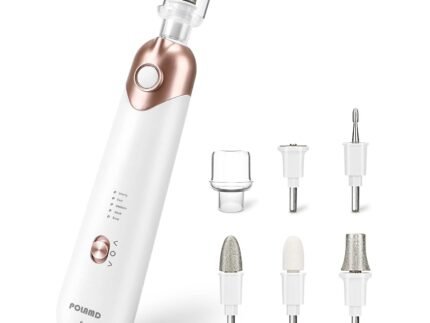 Professional Manicure Pedicure Kit, Electric Nail File Set, Cordless Electric Nail Drill Machine, 5 Speeds Hand Foot Care Tool for Nail Grind Trim Polish(White)
