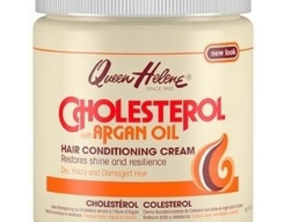 Queen Helene Cholesterol Hair Conditioning Cream with Argan Oil, Deep Moisturizing Conditioner for Dry, Frizzy and Damaged Hair, 15 oz