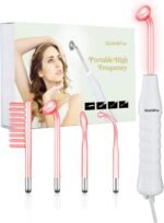 Quiet&Far High Frequency Facial Machine Skin Care Tool for Wrinkles Reducing Skin Tightening High Frequency Facial Wand with 4 Tubes