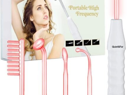 Quiet&Far High Frequency Facial Machine Skin Care Tool for Wrinkles Reducing Skin Tightening High Frequency Facial Wand with 4 Tubes