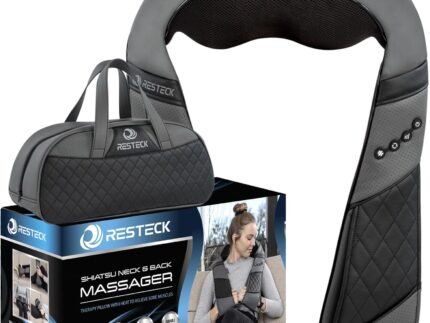 RESTECK Massagers for Neck and Back with Heat - Deep Tissue 3D Kneading Pillow, Electric Shiatsu Shoulder Massage, Foot, Legs,Body - Relieve Muscle Pain - Office, Home & Car