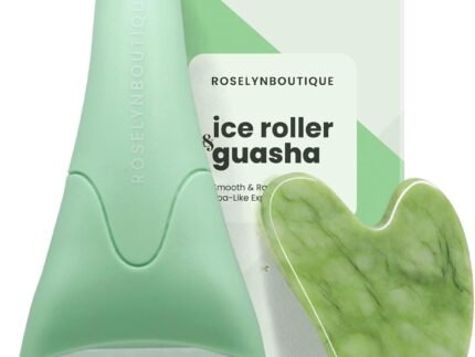 ROSELYNBOUTIQUE Gua Sha Facial Tools & Ice Roller for Face (Green)