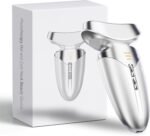 Red Light Beauty Device for Face and Neck, Based on High-end Red and Blue LED Light, Facial Cold and Hot, Vibration Technology, 3 Color Led Face and Neck Beauty Device for Home Use, Pearly White