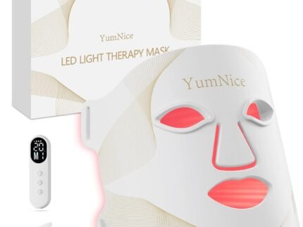 Red Light Therapy for Face, 8 Light Modes & 850NM Infrared LED Face Mask Light Therapy with 288 LEDs 3-in-1 Chip, Auto Cycle, Rechargeable Remote,Cordless Red Light Mask Skincare for Home Travel