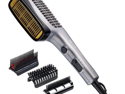 Red by Kiss 1875 Ceramic Ionic Hair Styler, Blow Dry Comb with 3 Attachments Including Detangler Pik, 4 Heat Settings & Cool Shot for Fast Drying, Straightening & Silk Press on All Hair Types