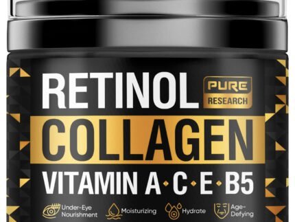 Retinol Face Cream – Natural Anti-Wrinkle Cream – Anti-Aging Facial Moisturizer with Collagen & Hyaluronic Acid – Hydrate, Renew and Protect Your Skin 1.7oz