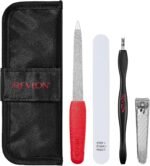 Revlon Manicure Essentials Kit with Travel Case, Black, 4 Count