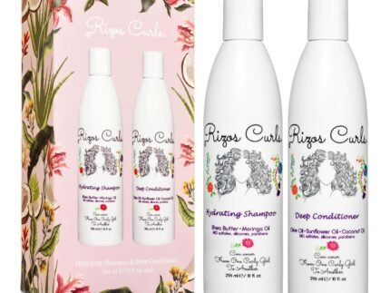Rizos Curls Wash Day Bundle – Hydrating Shampoo & Deep Conditioner Set with Shea Butter for Every Curl Pattern 1a-4c – Gently Cleanses, Moisturizes, Softens & Adds Shine – Sulfate & Paraben Free