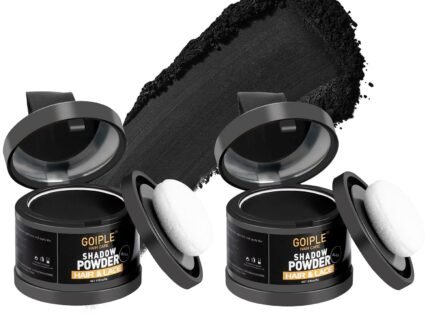Root Cover Up Powder Hairline Powder for Women Root Touch Up Hair Color for Bald Spots, Eyebrows, Beard Line, Hair Fibers for Thinning Hair Shadow Cover Up 2 Pack (Black)
