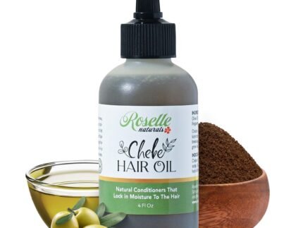 Roselle Naturals Chebe Oil for Hair Growth – Made in USA 4 Fl Oz – Hair Growth Oil, Grease for Stronger, Longer, Thicker Hair
