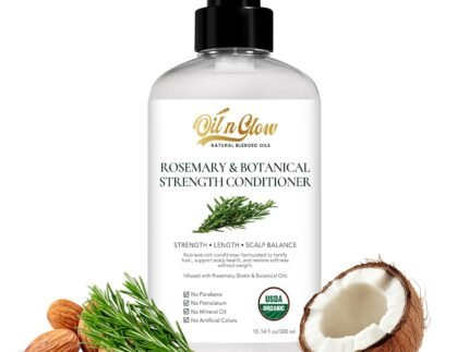 Rosemary Hair Growth Conditioner for Dry, Thinning Hair with Biotin, Peppermint, Black Seed & Botanical Oils, Strengthening & Moisturizing Formula, Vegan, 10.14 Fl Oz