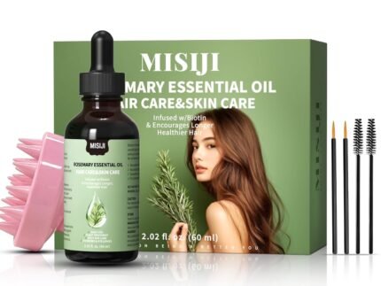 Rosemary Oil for Hair Growth with Massager,Eyelash and Eyebrow Care-Scalp & Hair Treatment for Thickness & Strength, All Hair Types