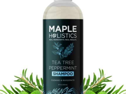 Rosemary Tea Tree Mint Shampoo – Clarifying Shampoo for Build Up and Flakes with Deep Cleansing Peppermint Oil and Tea Tree Essential Oil for Dry Scalp Treatment – Paraben & Sulfate Free (8oz)