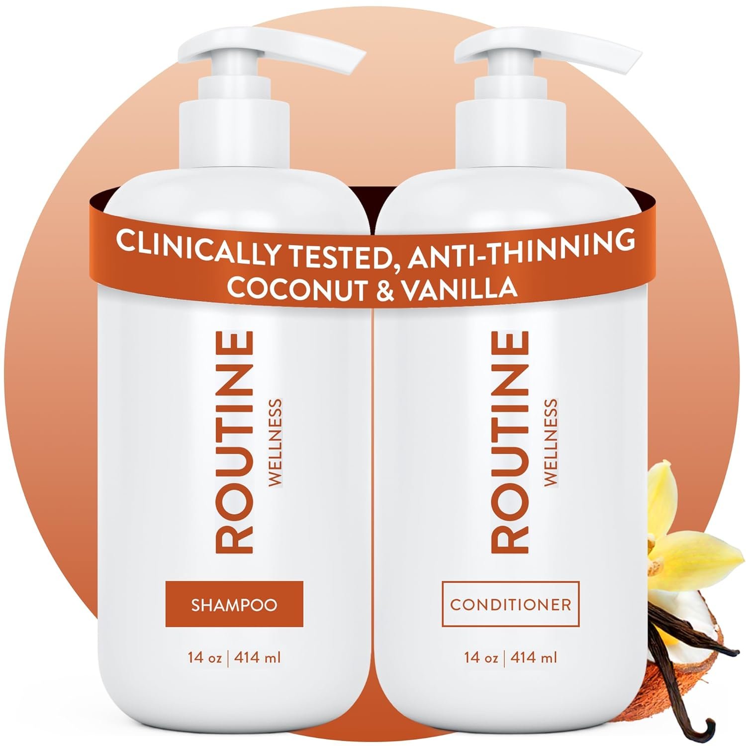 Routine Wellness Anti-Thinning Shampoo & Conditioner – Coconut & Vanilla Routine Wellness Anti-Thinning Shampoo & Conditioner – Coconut & Vanilla