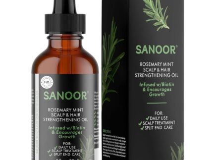 SANOOR® Rosemary Mint, Scalp Hair Growth Oil, Infused Biotin to Encourages Hair Growth | Healthier, Stronger & Long Strands | All Type & Texture | Straight, Waves & Chemically Treated Hairs