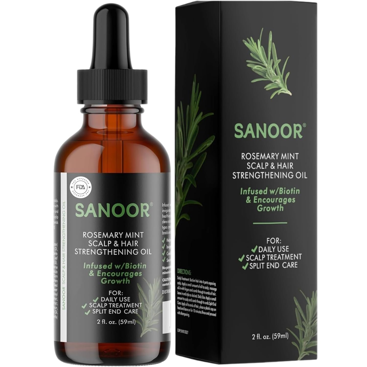 SANOOR® Rosemary Mint, Scalp Hair Growth Oil, Infused Biotin to Encourages Hair Growth | Healthier, Stronger & Long Strands | All Type & Texture | Straight, Waves & Chemically Treated Hairs SANOOR® Rosemary Mint, Scalp Hair Growth Oil, Infused Biotin to Encourages Hair Growth | Healthier, Stronger & Long Strands | All Type & Texture | Straight, Waves & Chemically Treated Hairs