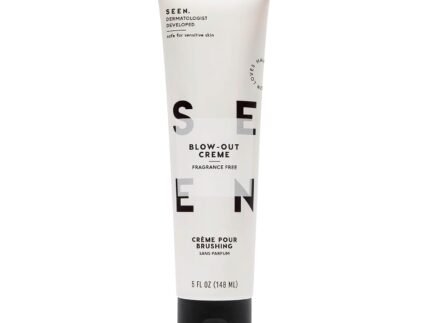 SEEN Blow-Out Creme, Fragrance Free – Non-Comedogenic Blow-Out Hair Cream – Dermatologist-Developed – Reduces Frizz- Heat Protectant- Safe for Sensitive, Eczema & Acne Prone Skin