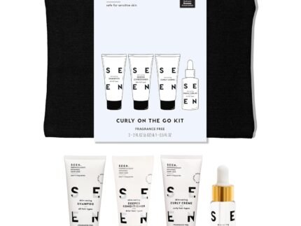 SEEN Curly On The Go Kit, Fragrance Free – Non-Comedogenic & Safe for Sensitive Skin – Curl-Defining Styling Hair Bundle – Anti Frizz – Heat Protectant