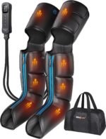 SHINE WELL Air Compression Leg Massager with Heat for Circulation and Pain Relief, Foot Calf & Thigh Recovery Compression Boots, Sequential Compression Device for Workout Relaxation, Gift for Mom Dad