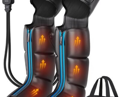 SHINE WELL Air Compression Leg Massager with Heat for Circulation and Pain Relief, Foot Calf & Thigh Recovery Compression Boots, Sequential Compression Device for Workout Relaxation, Gift for Mom Dad