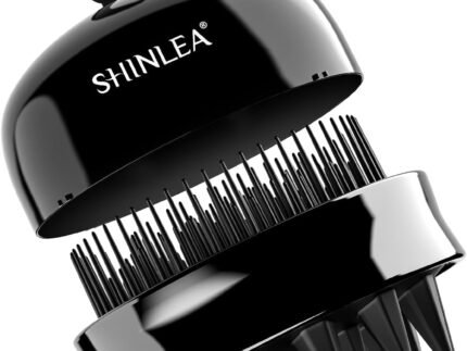 SHINLEA 2 in 1 Scalp Massager Hair Growth,Scalp Scrubber with Soft Silicone Bristles for Dandruff Removal,Shampoo Brush for Exfoliation,Head Massager for Both Wet and Dry Use (Black)