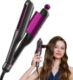 SKG Hair Crimper for Women, Beach Wave Hair Tool, Curling Wand with 4 Adjusted Curl Sizes (0.87″/1″/1.25″/ 1.38″), 5 Temp Adjustable PTC Anti-Scald with Ionic Ceramic Coating, Gift for Womens Birthday