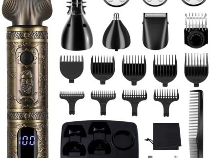 Scttomon Beard Trimmer Kit Professional Hair Clipper Zero Gapped T-Blade Electric Shaver Razor Nose Body Trimmer for Men Cordless Grooming Kit 7 in 1