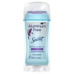 Secret Aluminum Free Deodorant for Women, 72hr Odor Protection, Naturally Derived Ingredients, Free of Parabens Dyes Talc & Baking Soda, PH Balancing Minerals, Dry Solid, Lavender Scent, 2.4 oz