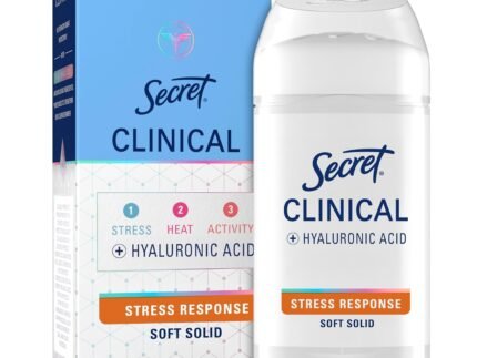 Secret Clinical Strength 100HR Sweat & Odor, Stress Response Soft Solid Antiperspirant Deodorant for Women, 3X Stress Protection with Hyaluronic Acid, PH Balancing Minerals, 2.6 oz