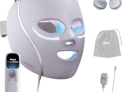Shark CryoGlow LED Face Mask, Red Light Therapy, Under-Eye Cooling, FW312PL