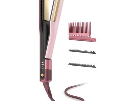 Shark SilkiPro Air Straightener & Blow Dryer, Flat Iron, Rose, HT400PK