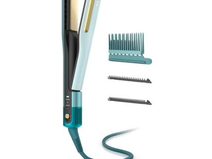 Shark SilkiPro Air Straightener & Blow Dryer, Flat Iron, Turquoise, HT400BL