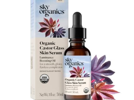 Sky Organics Organic Castor Glass Skin Serum 1 floz, for Face, Neck & Chest