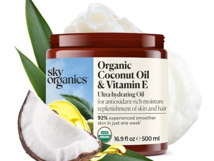 Sky Organics Organic Coconut Oil & Vitamin E 16.9oz – Ultra-Hydrating Oil