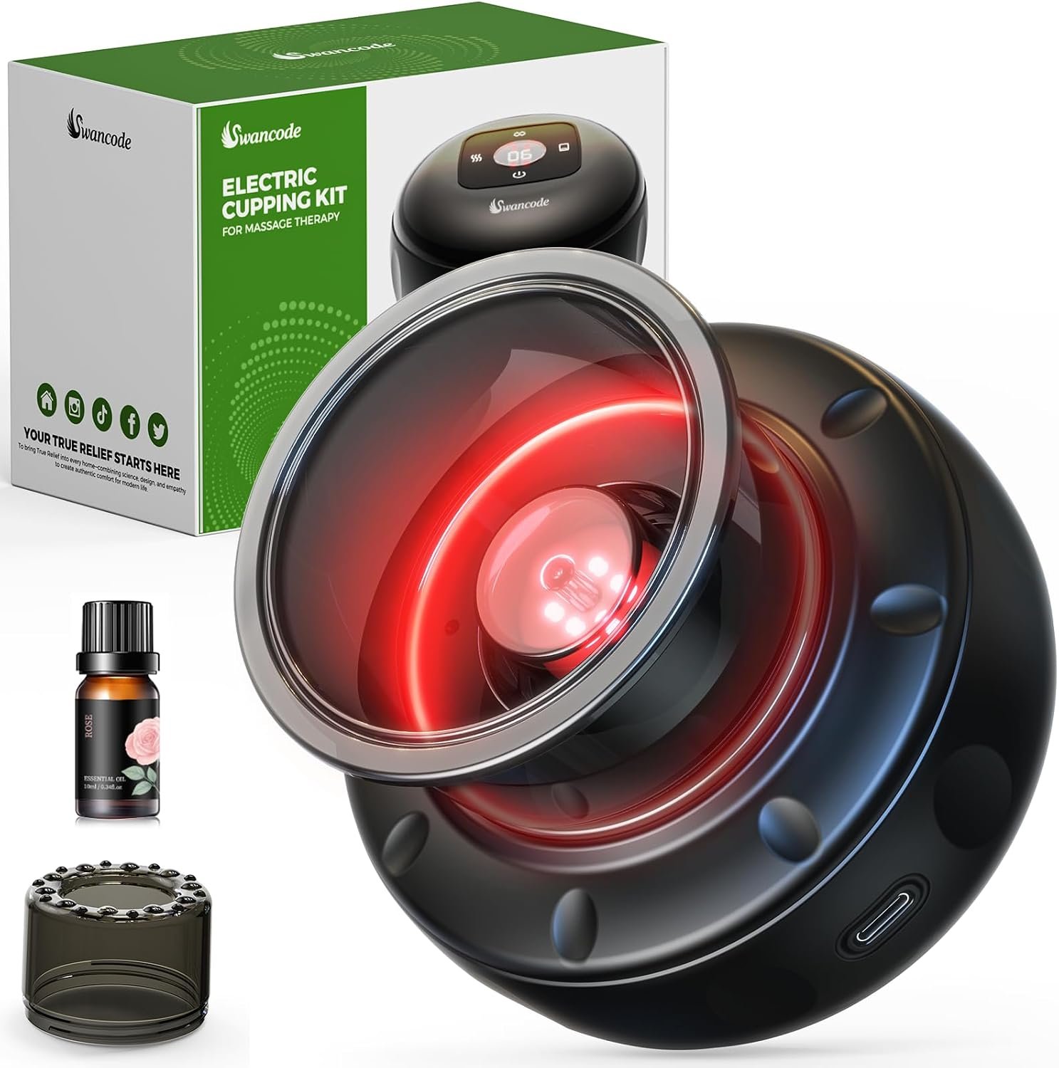Smart Cupping Therapy Set with Red Light, Heat & Suction (1 Pack) Smart Cupping Therapy Set with Red Light, Heat & Suction (1 Pack)