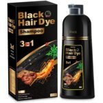Sminktec Hair Dye Shampoo 3 in 1 for Gray Hair, Herbal Ingredients Natural Shampoo Hair Dye for Women Men (Black)