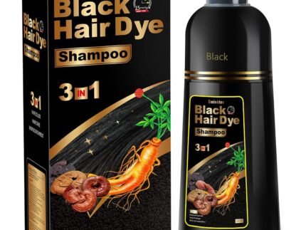 Sminktec Hair Dye Shampoo 3 in 1 for Gray Hair, Herbal Ingredients Natural Shampoo Hair Dye for Women Men (Black)
