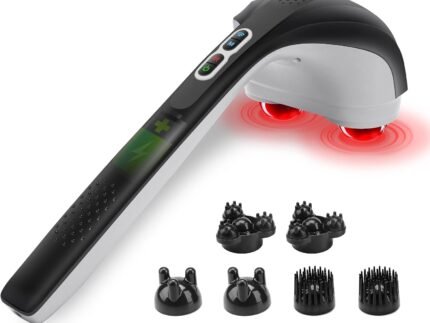 Snailax Cordless Handheld Back Massager with Heat, Percussion, Rechargeable