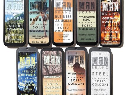 Solid Cologne Gift Set for Men – 9 Travel Size Wax Colognes (0.75 oz each) – Alcohol-Free Sampler Set – Alternative to Spray Cologne (All or Nothing 9 Pack)