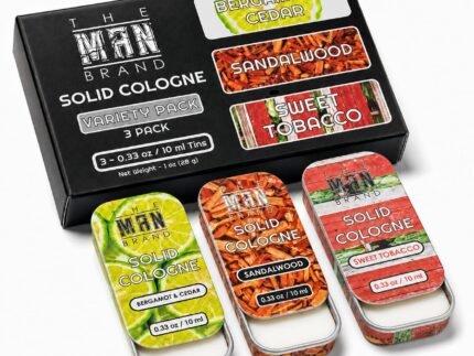 Solid Cologne for Men, 3-Scent Sampler Set, 0.33 oz Each