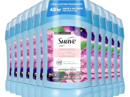 Suave Women’s Invisible Antiperspirant, Sweet Pea & Violet, 1.2 oz, 12-Pack