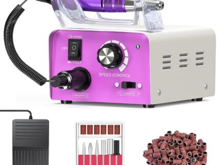 Subay Electric Nail File – 35,000RPM Professional Efile Machine for Acrylic Gel Polish Removal, Nail Drills Manicure Pedicure Kit with 100 Sanding Bands