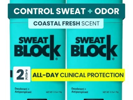 SweatBlock Clinical Strength Deodorant Antiperspirant, Coastal Fresh 2-Pack